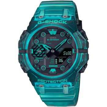 CASIO 卡西歐 G-SHOCK 土耳其藍 藍牙連線 碳纖維核心防護雙顯手錶 GA-B001G-2A