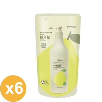 優生 植淨清新西柚奶瓶清潔劑補充包900mlX6包