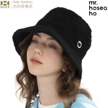 【HOII后益】 MR.HOSEA HO 保暖暖絨雙面漁夫帽 ★黑色雙面戴 (時尚機能防曬涼感抗UPF50抗UV)