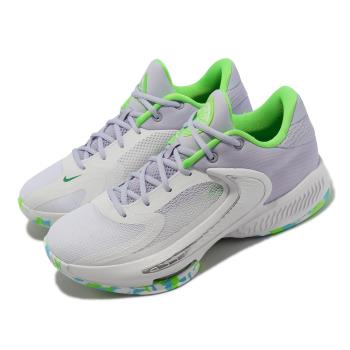 Nike Nike 籃球鞋 Zoom Freak 4 EP 芋頭紫 螢光綠 男鞋 字母哥 希臘怪物 DJ6148-101