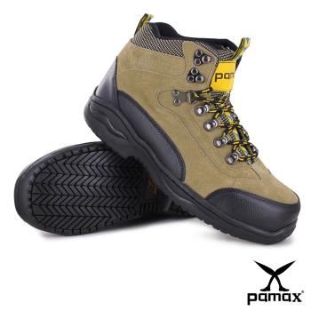 【PAMAX 帕瑪斯】皮革製中筒高抓地力氣墊安全鞋(PA00315H米 /男)