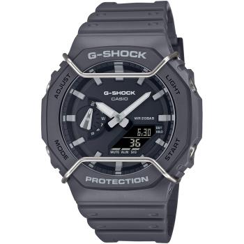 CASIO G-SHOCK 金屬保護器八角造型計時錶/灰/GA-2100PTS-8A