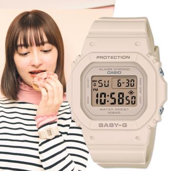 CASIO BABY-G 纖薄輕巧經典方形計時錶/粉/BGD-565U-4