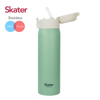 Skater吸管不鏽鋼保溫瓶(480ml) 蘋果綠