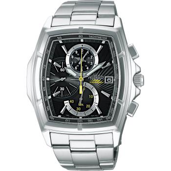 WIRED 世紀之戰三眼計時腕錶-黑 7T82-X003D