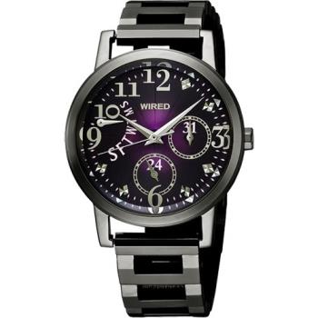 WIRED f 魔幻佳人手錶-紫x鍍黑/34mm 5Y66-X005T AN7023X
