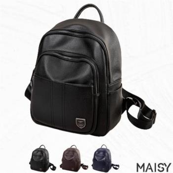 【MAISY】韓版簡約休閒大容量後背包(現+預  黑色 / 咖啡色 / 深藍色)
