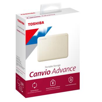 TOSHIBA Canvio Advance V10 1TB 2.5吋行動硬碟-米白