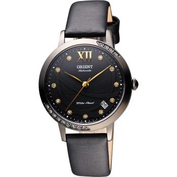 ORIENT 時尚風采晶鑽機械腕錶-黑 FER2H001B