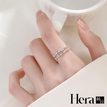 【Hera 赫拉】精鍍銀蝴蝶水鑽雙層戒指 H112032204