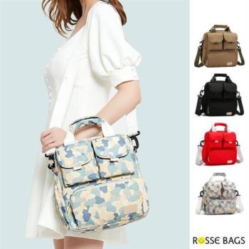 【Rosse Bags】時尚媽咪多功能口袋防刮耐磨手提包(現+預 黑 / 紅 / 卡其 / 迷彩)