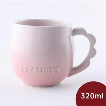 【Le Creuset】蕾絲花語系列 馬克杯 320ml 貝殼粉