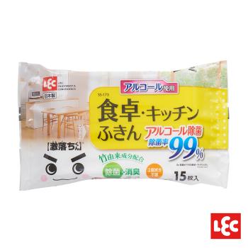 日本LEC-【激落君】日製餐桌廚房除菌擦拭巾15枚入