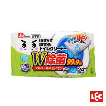 日本LEC-【激落君】日製廁所W除菌去污擦拭巾24枚入