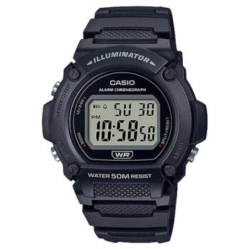 【CASIO 卡西歐】正版公司貨 潮流耐用 潮流復古圓形數位橡膠腕錶/黑(W-219H-1A)