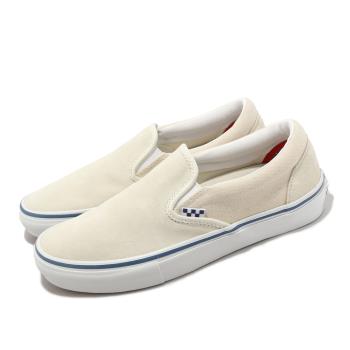 Vans 休閒鞋 Skate Slip-On 男鞋 女鞋 白 藍 懶人鞋 滑板鞋 拼接 膠底 VN0A5FCAACV