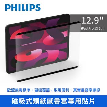 【Philips 飛利浦】iPad Pro 12 6th 12.9吋 磁吸式類紙感書寫專用貼片 保護貼 DLK9105/96