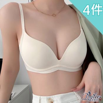 【Dylce 黛歐絲】日系純色透氣舒適親膚無鋼圈內衣(超值4件組-隨機)