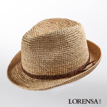 Lorensa蘿芮 中性 拉菲亞草質感飾帶遮陽紳士帽