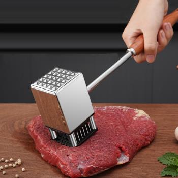 PUSH!廚房用品新款304不銹鋼錘肉器鬆肉紮插肉拍打斷筋錘敲肉排工具肉錘D311