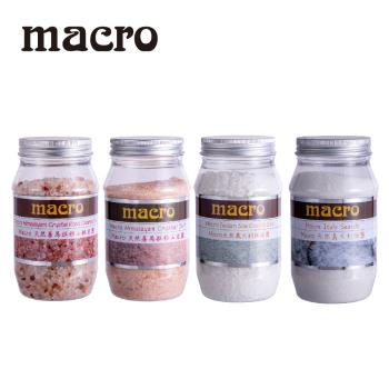 Macro 天然粗細鹽罐 450g 喜馬拉雅山玫瑰鹽/義大利海鹽