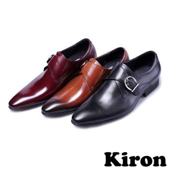 【Kiron】皮鞋 尖頭皮鞋/時尚尖頭歐版搭釦個性商務皮鞋 -男鞋 (3色任選)