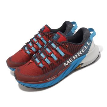 Merrell 越野跑鞋 Agility Peak 4 藍 紅 男鞋 戶外 郊山 健行 黃金大底 運動鞋 ML067463