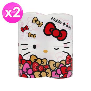 日本Hello Kitty卡通印花捲筒衛生紙(4捲/袋) x2袋-猫
