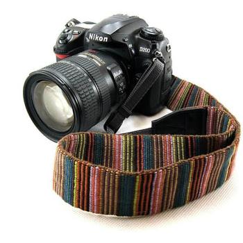 【捷華】波西米亞風相機背帶 純彩色密織細條紋