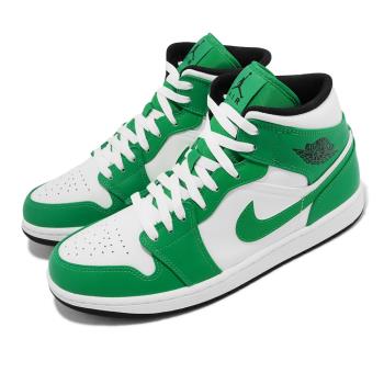 Nike Air Jordan 1 Mid Lucky Green 綠 白 男鞋 AJ1 休閒鞋 喬丹 一代 DQ8426-301