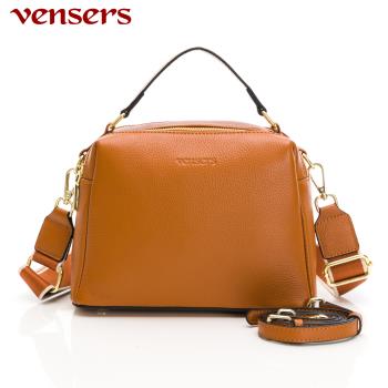 【vensers】牛皮潮流個性包~肩背包(NL691301棕色)