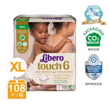 麗貝樂 Touch嬰兒紙尿褲6號(XL-36片x3包/箱)綠色新升級