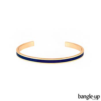 法國 Bangle up 復古風琺瑯開口鍍金手環(午夜藍)