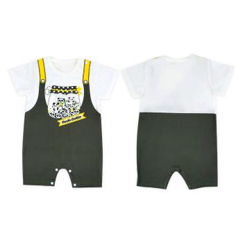 Colorland-棉質短袖包屁衣 寶寶連身衣 熊貓瓶款嬰兒服