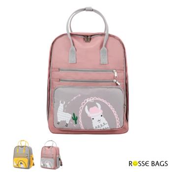 【Rosse Bags】新款時尚可愛羊駝印花手提後背媽媽包(現+預 黃色 / 粉色)