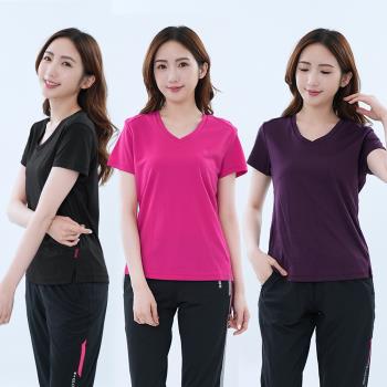 【遊遍天下】MIT台灣製女款顯瘦抗UV防曬涼感吸濕排汗機能V領衫