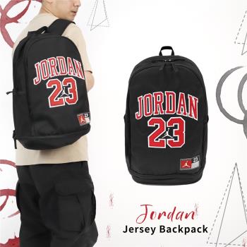 Nike 包包 Jordan Jersey Backpack 男女款 黑 紅 喬丹 後背包 雙肩包 JD2323008GS-001