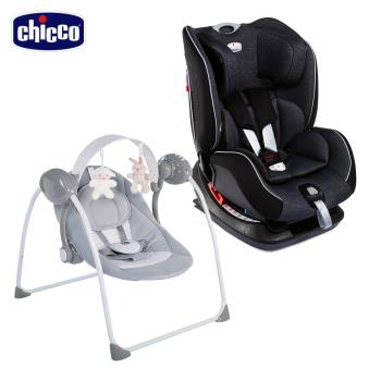 chicco-Seat up 012 Isofix安全汽座勁黑版+Relax &amp; Play電動音樂安撫嬰兒鞦韆