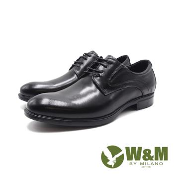 W&M(男)MD輕感綁帶紳士皮鞋 男鞋-黑色