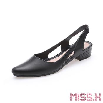 【MISS.K】涼鞋 低跟涼鞋/尖頭優雅縷空設計低跟防水涼鞋 (四款任選)