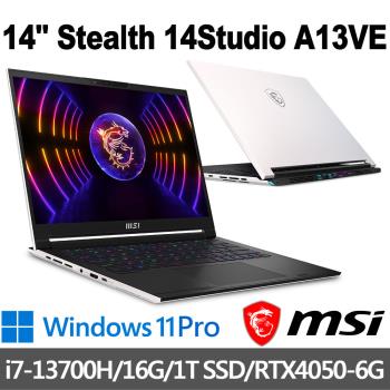 msi Stealth 14Studio A13VE-073TW 14吋(i7-13700H/16G/1T SSD/RTX4050-6G/W11P)