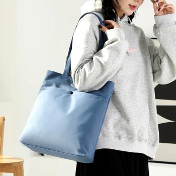Acorn*橡果-韓系側肩包手提包托特包購物包防潑水包旅行包6908(藍色)