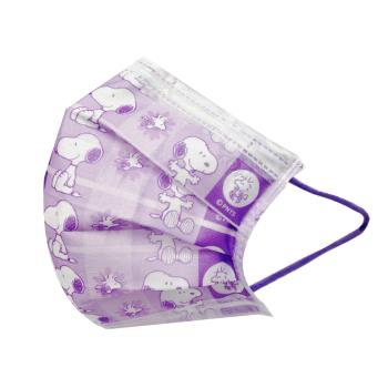 【網狐家居】史努比兒童口罩10入-紫色格子(3入組) 醫療口罩 台灣製造 