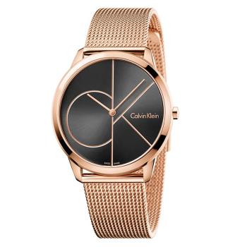 【Calvin Klein】CK手錶 K3M21621 經典LOGO 大款 米蘭錶帶男錶 深灰/玫瑰金 40mm