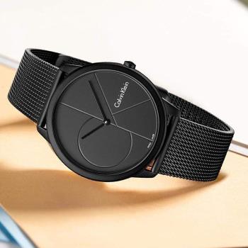 【Calvin Klein】CK手錶 K3M514B1 經典LOGO款 米蘭錶帶男錶 全黑 40mm
