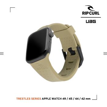 UAG X RIP CURL Apple Watch 42/44/45/49mm 舒適矽膠運動錶帶-越野沙