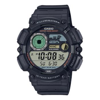 【CASIO 卡西歐】多功能 數位男錶 膠質錶帶 月相 釣魚指示 LED照明 防水100米 WS-1500H(WS-1500H-1A)