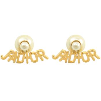 Christian Dior TRIBALES JADIOR 經典LOGO珠飾造型耳環