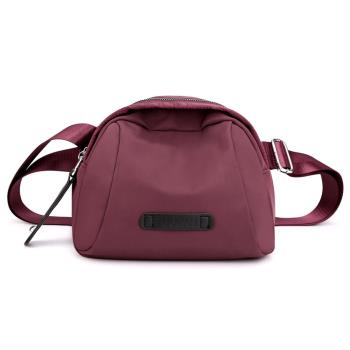 Acorn*橡果-新款斜背包胸包腰包牛津布防水包貝殼包6901(紫紅)