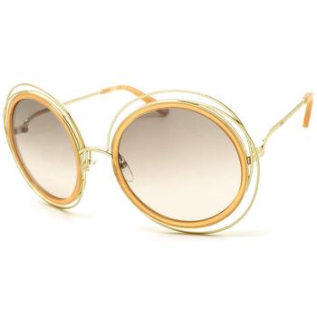 【CHLOE】 Chloé 太陽眼鏡墨鏡 CE120SD 724 58mm 法國時尚 圓框墨鏡 漸層灰鏡片/淺金框